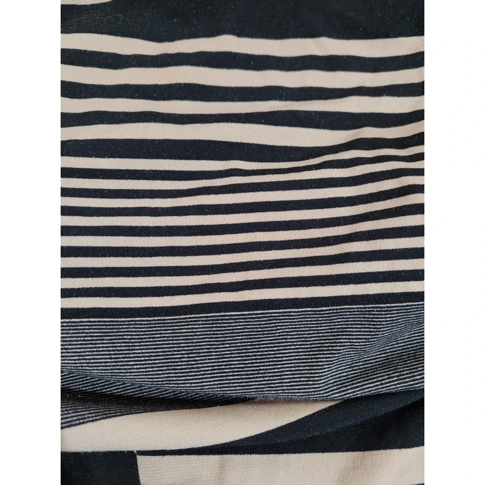 Susan Lawrence Maxi Dress‎ Womens 1X Black Beige Striped Empire Waist